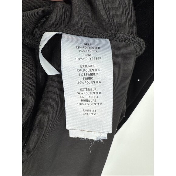 KENSIE Size Large Black Velvet Belted Short Sleeve Sheath Cocktail Event Dress - Picture 8 of 8